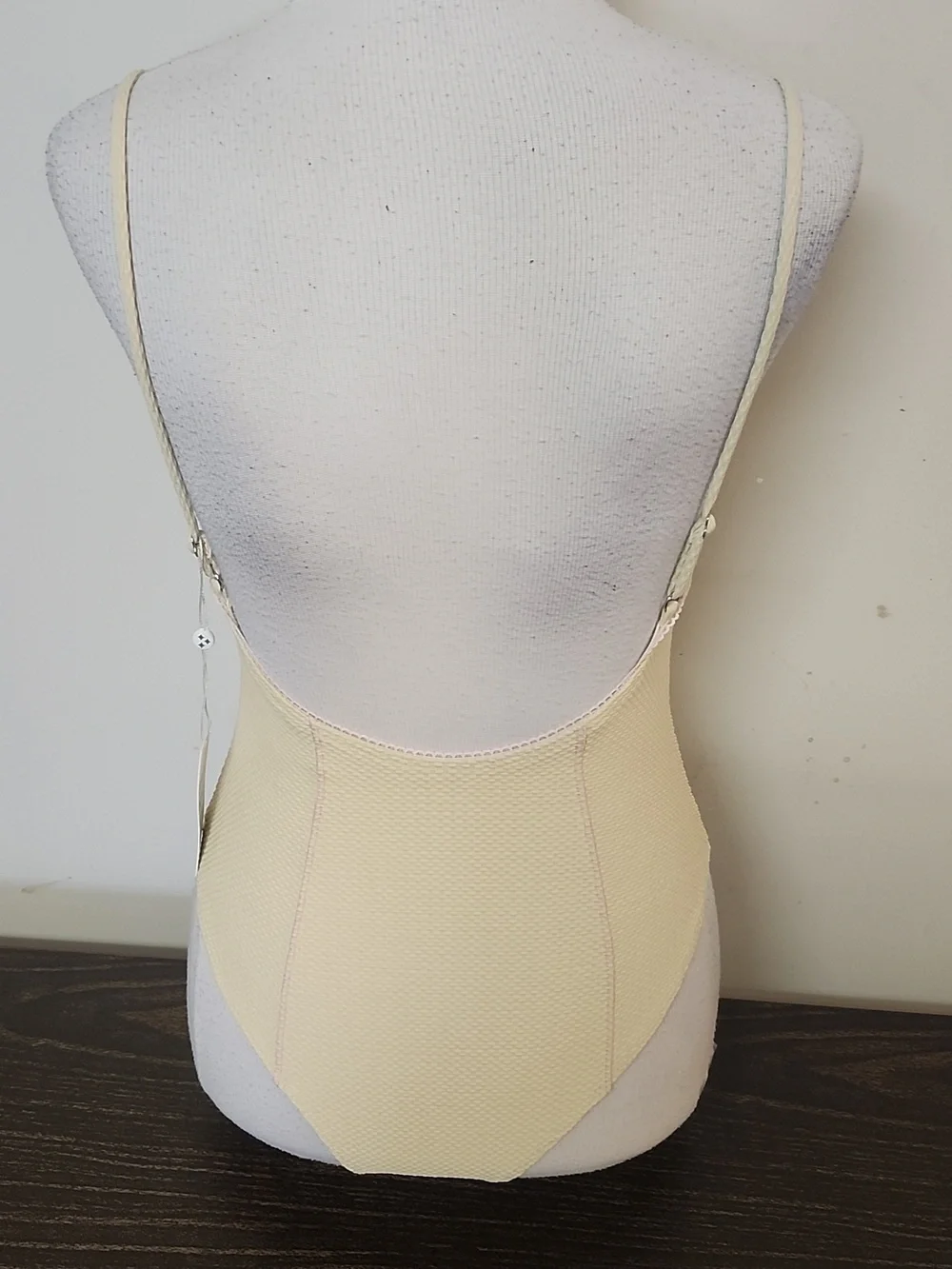 Frankies Bikinis Julianne Waffle Cheeky One Piece Swimsuit in Cream Sz L. NWT